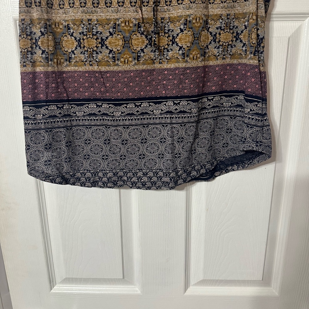 Lucky Brand Boho Print Blouse with Ruffle Trim - Picture 3 of 13